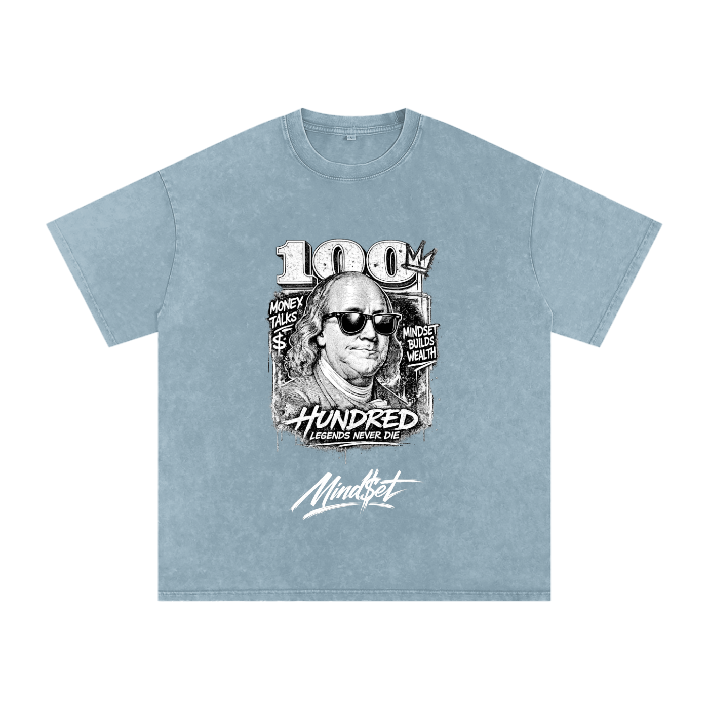 "Money Talks" Snow Washed Oversized 100% Cotton T-Shirt