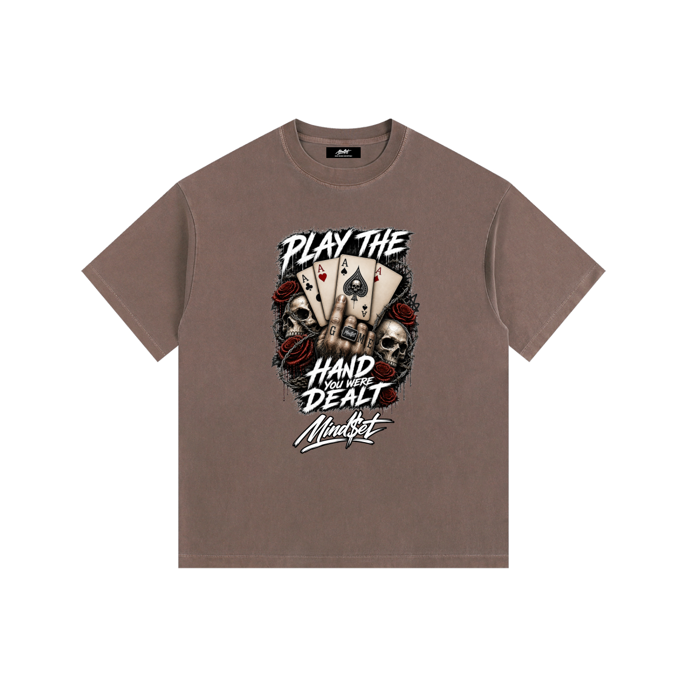"Play the Hand" Vintage Washed Oversized Cotton T-Shirt