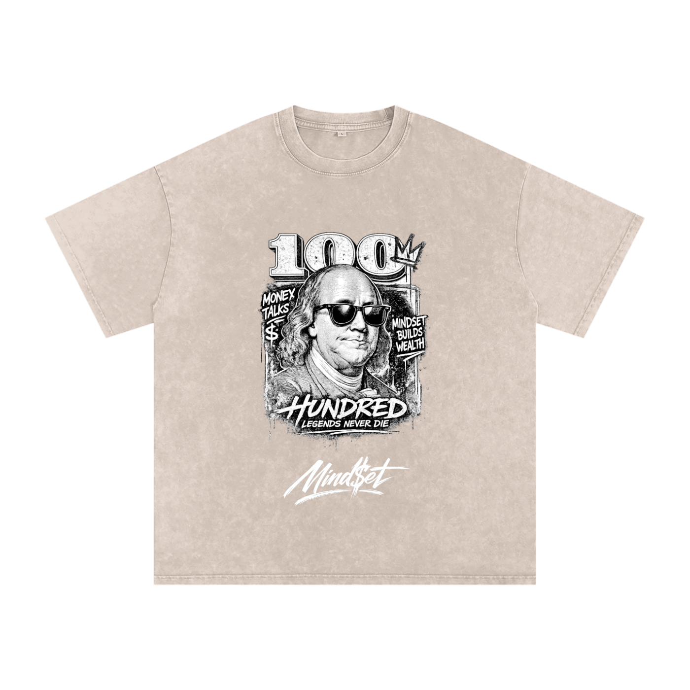 Snow Washed Oversized 100% Cotton T-Shirt