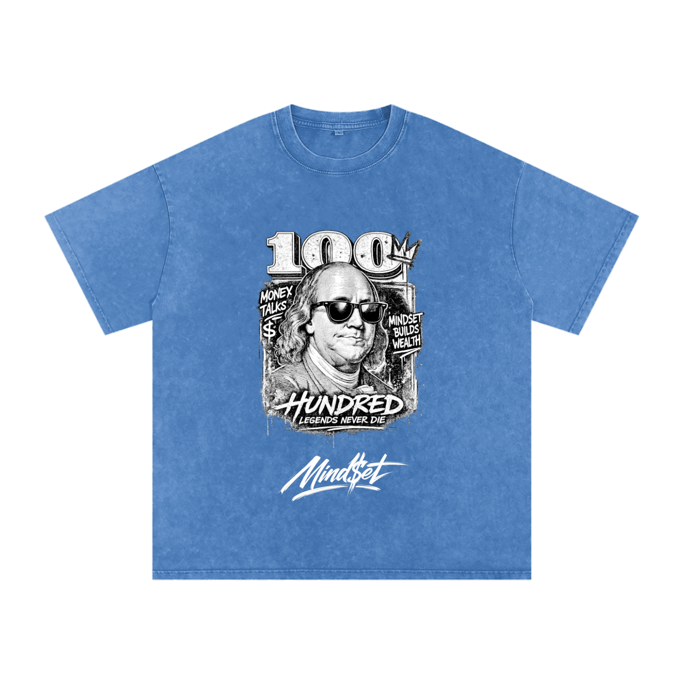 "Money Talks" Snow Washed Oversized 100% Cotton T-Shirt