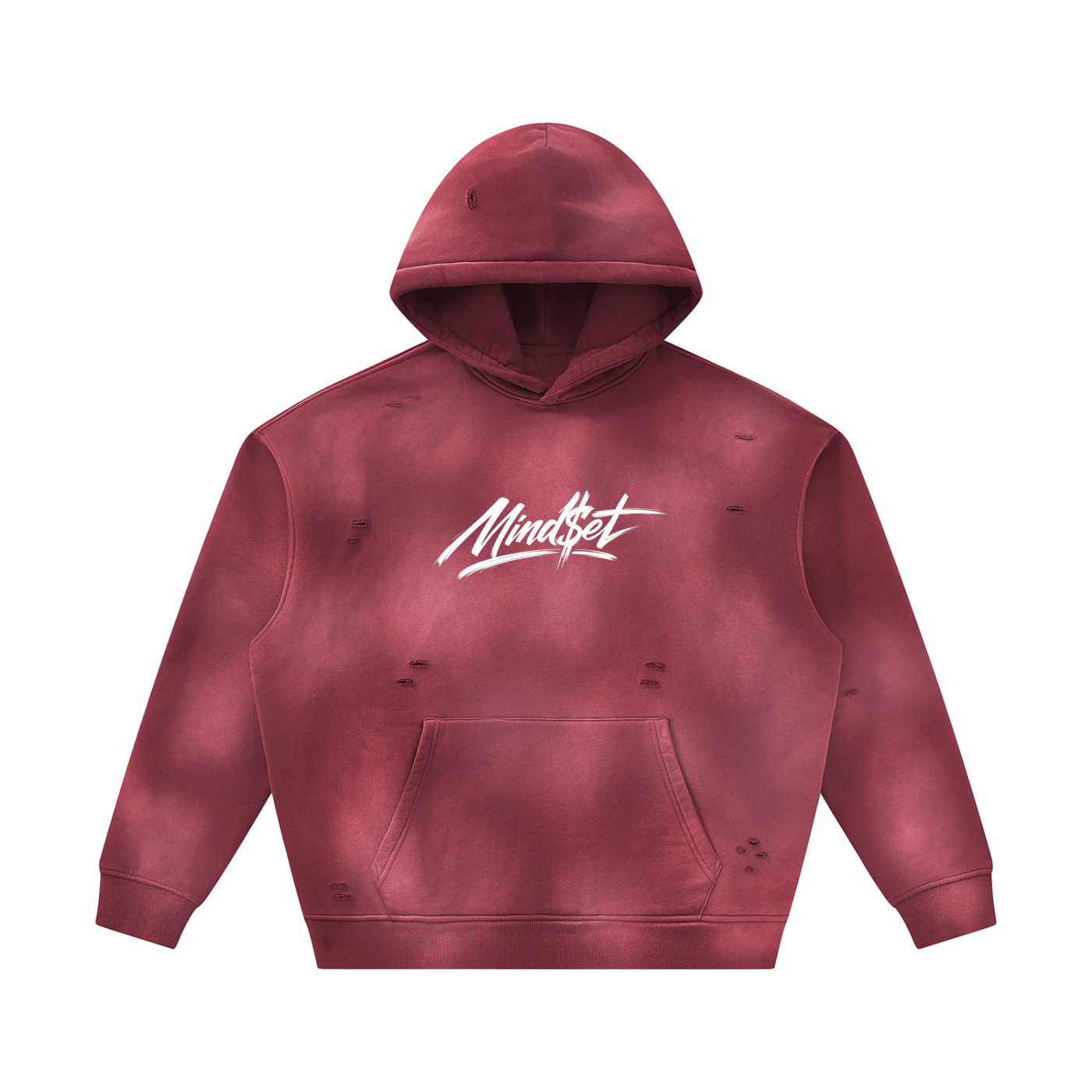Mind$et Unisex Sunfade Frayed Fleece Hoodie