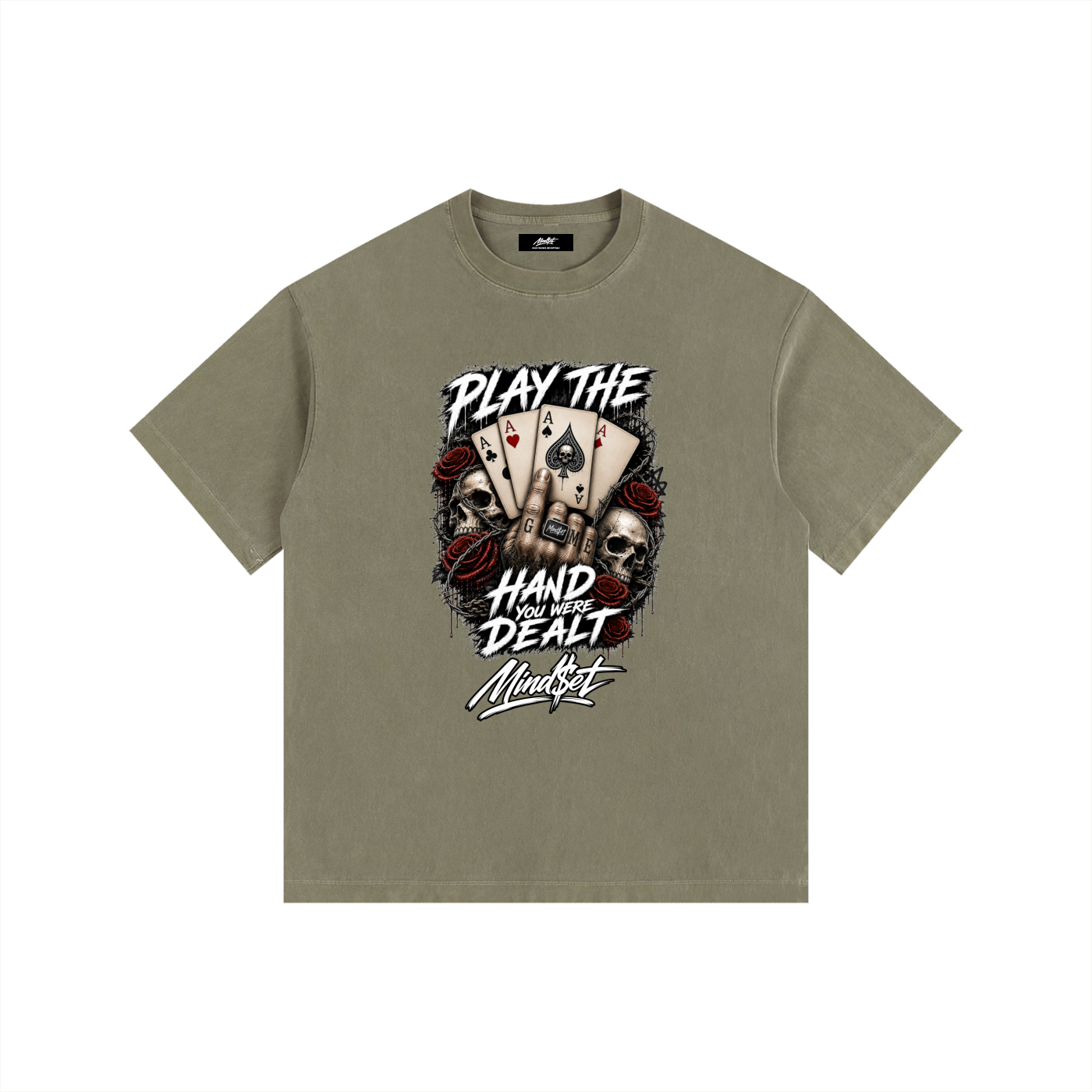 "Play the Hand" Vintage Washed Oversized Cotton T-Shirt