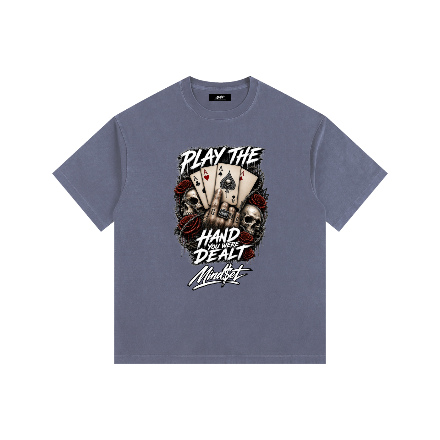 "Play the Hand" Vintage Washed Oversized Cotton T-Shirt