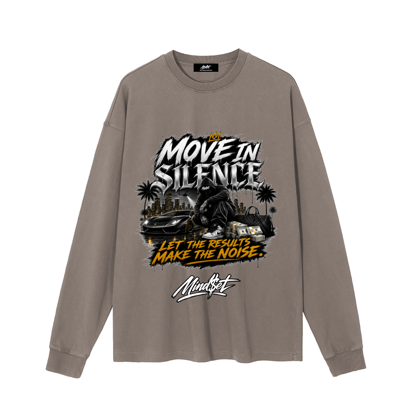 "Move in Silence" Vintage Washed Long Sleeve T-Shirt