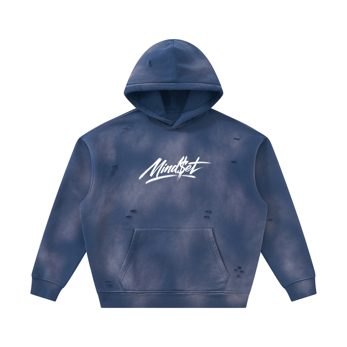 Mind$et Unisex Sunfade Frayed Fleece Hoodie