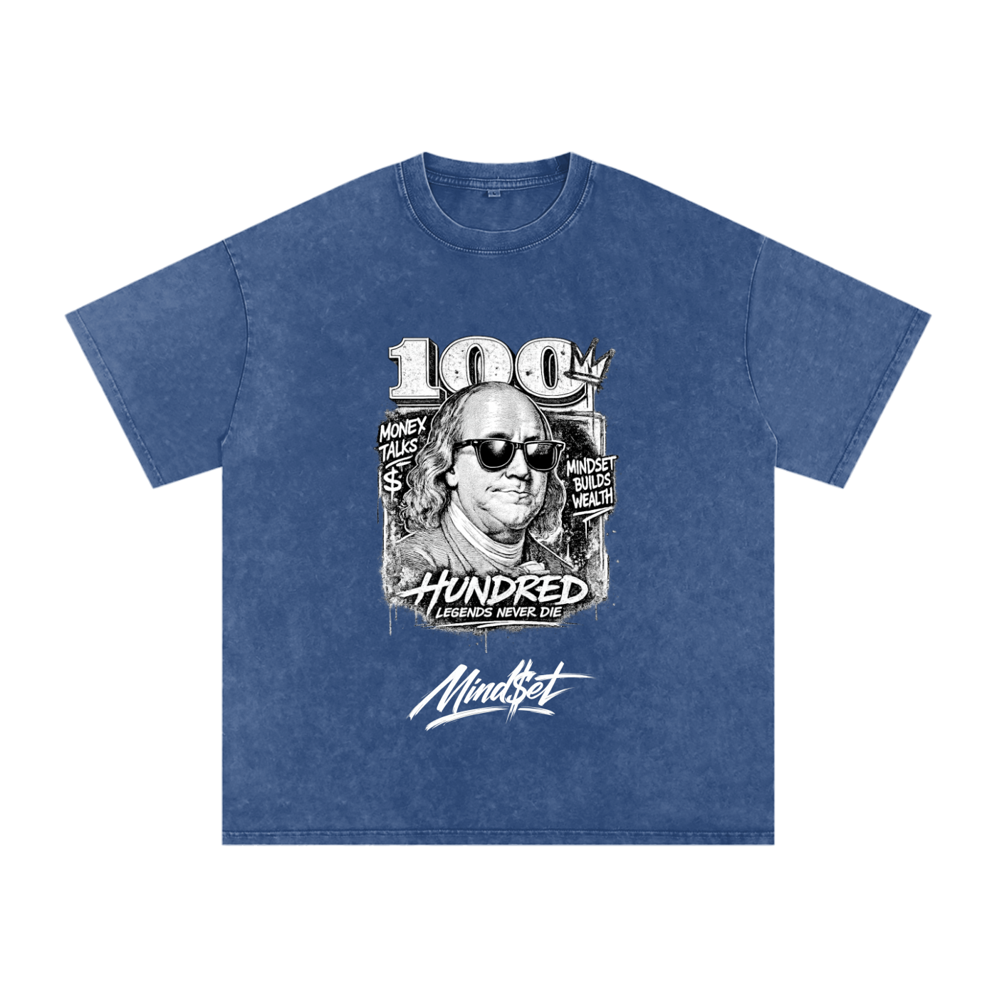 "Money Talks" Snow Washed Oversized 100% Cotton T-Shirt
