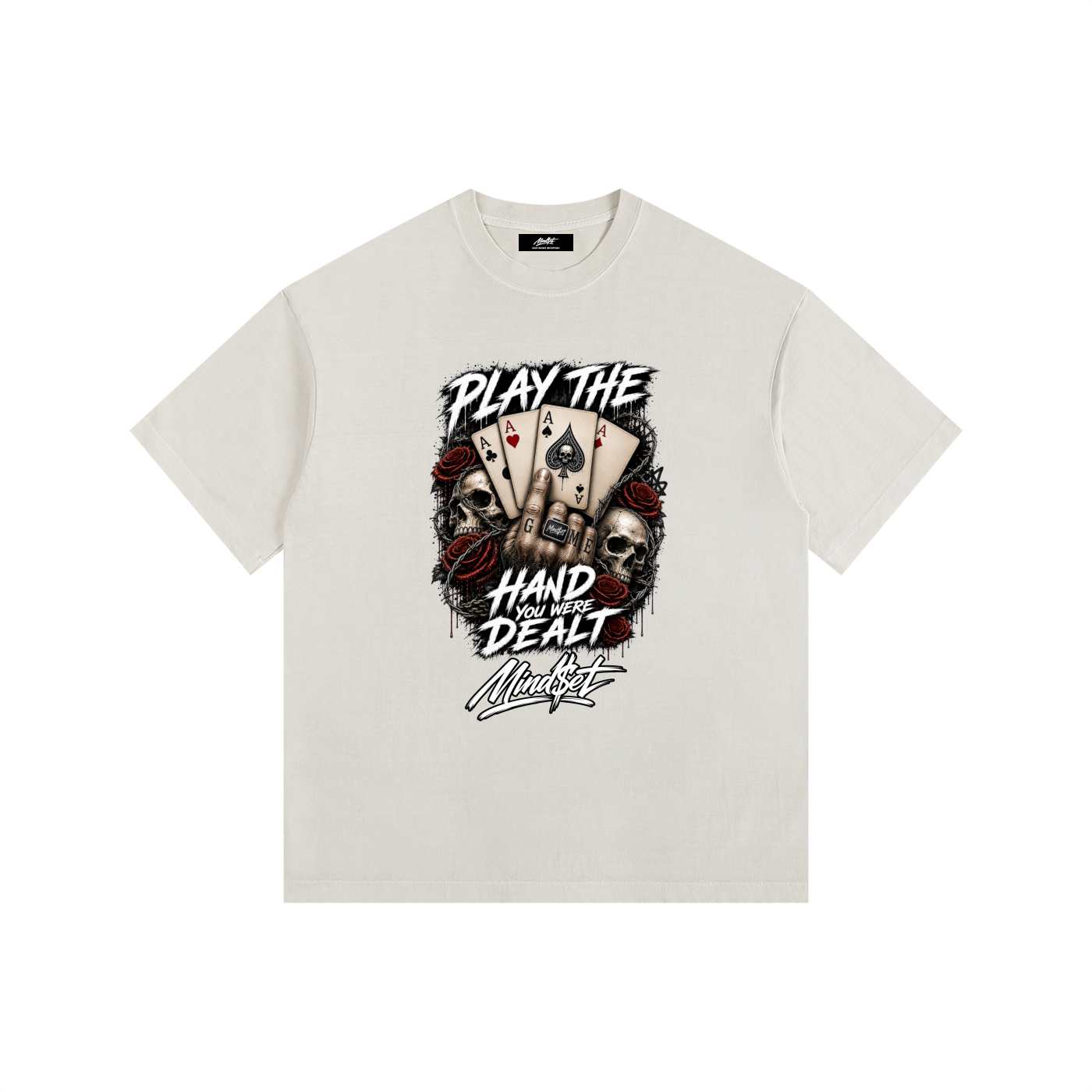 "Play the Hand" Vintage Washed Oversized Cotton T-Shirt