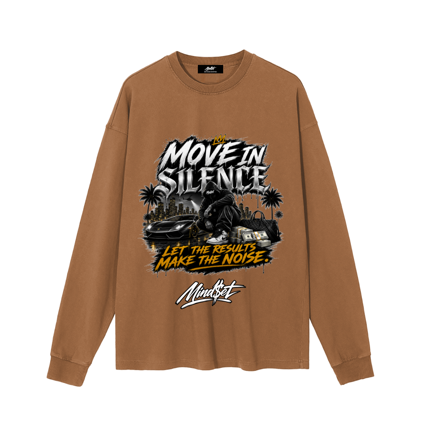 "Move in Silence" Vintage Washed Long Sleeve T-Shirt