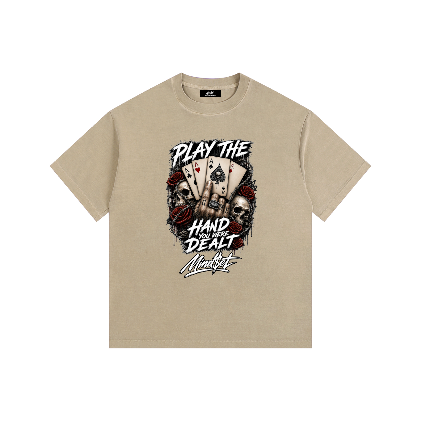 "Play the Hand" Vintage Washed Oversized Cotton T-Shirt