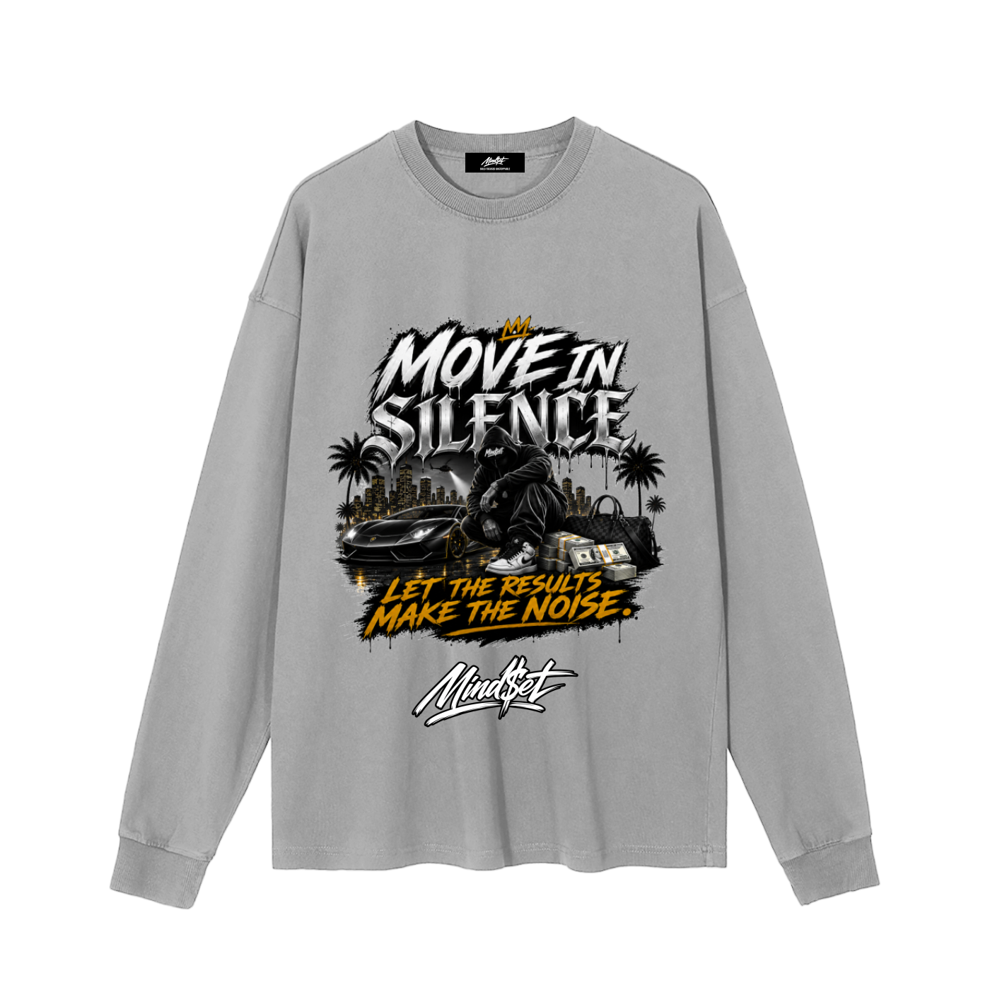 "Move in Silence" Vintage Washed Long Sleeve T-Shirt