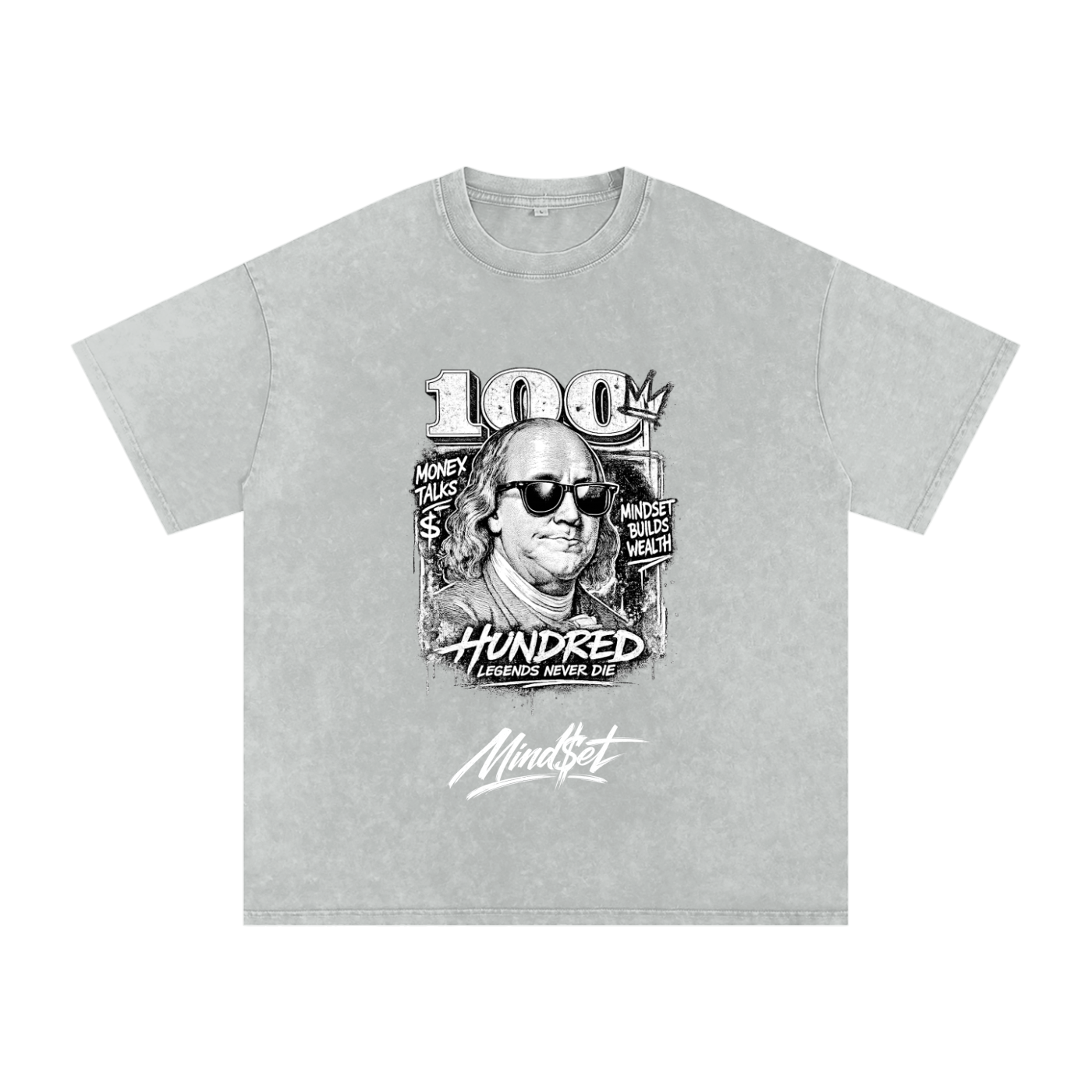 "Money Talks" Snow Washed Oversized 100% Cotton T-Shirt