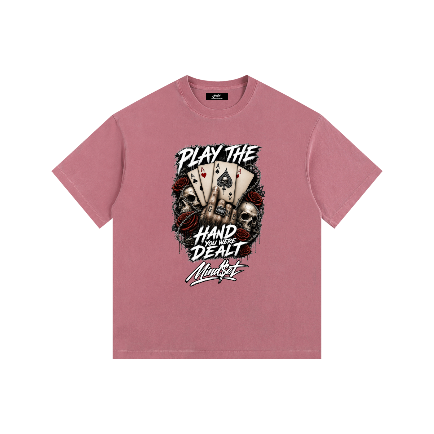 "Play the Hand" Vintage Washed Oversized Cotton T-Shirt