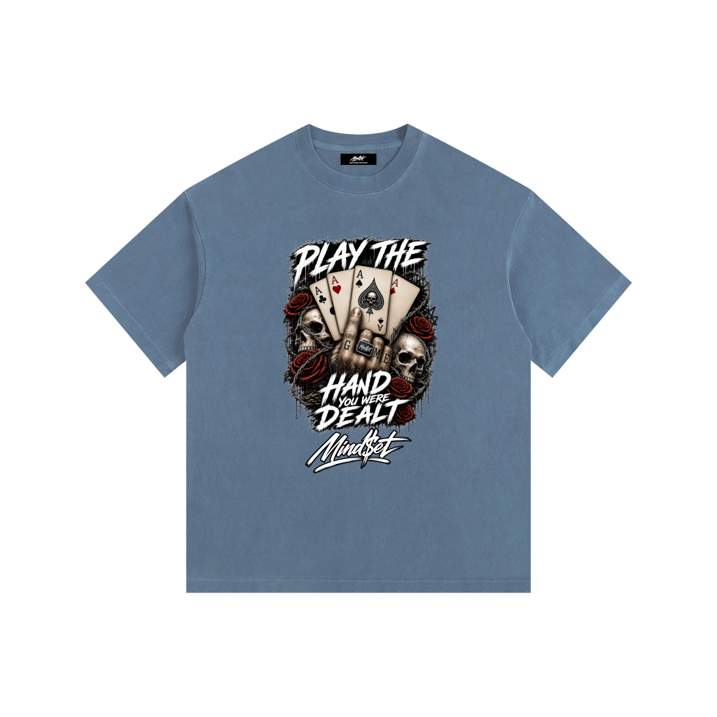 "Play the Hand" Vintage Washed Oversized Cotton T-Shirt