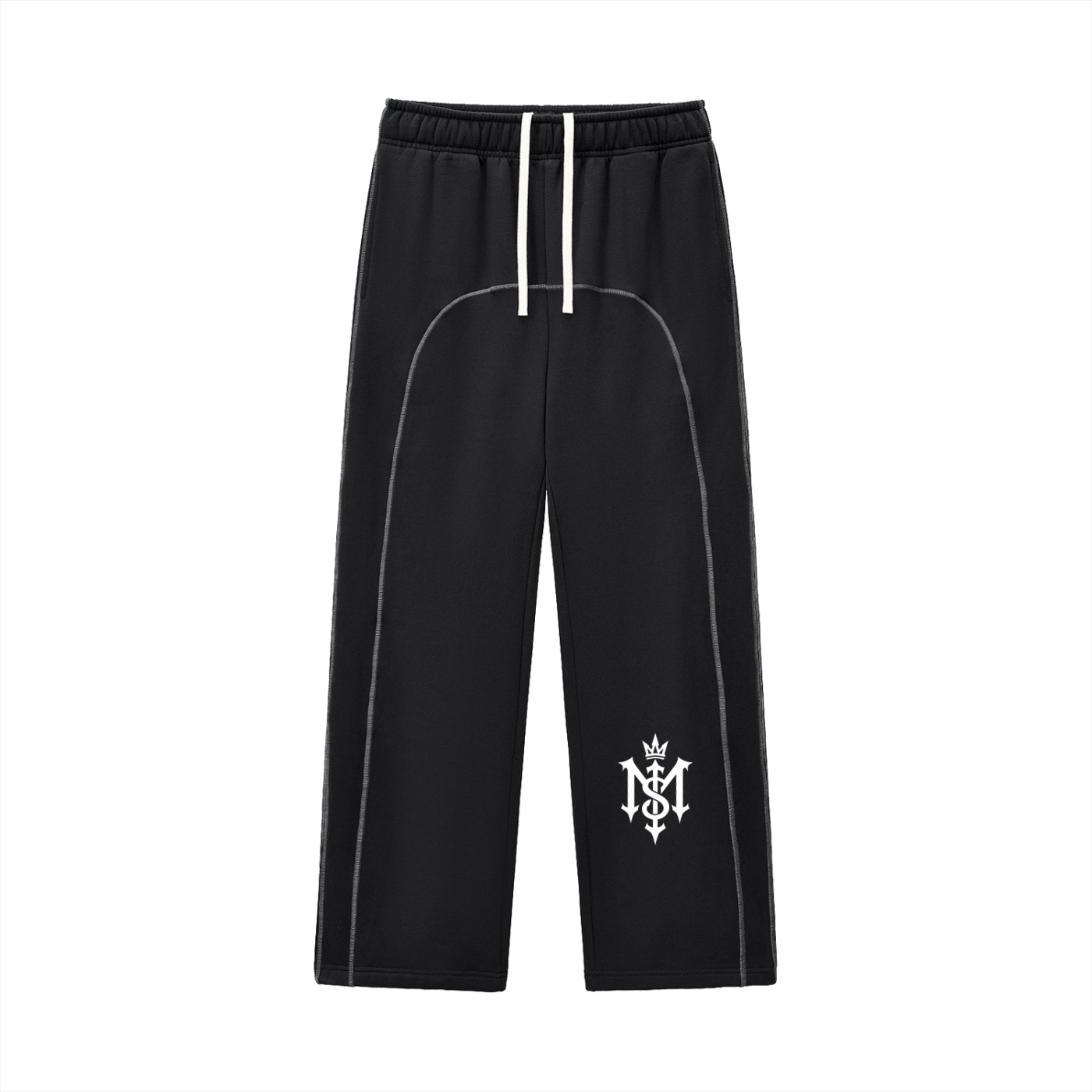 Mind$et M$ Logo  Contrast-Stitched Fleece Sweatpants