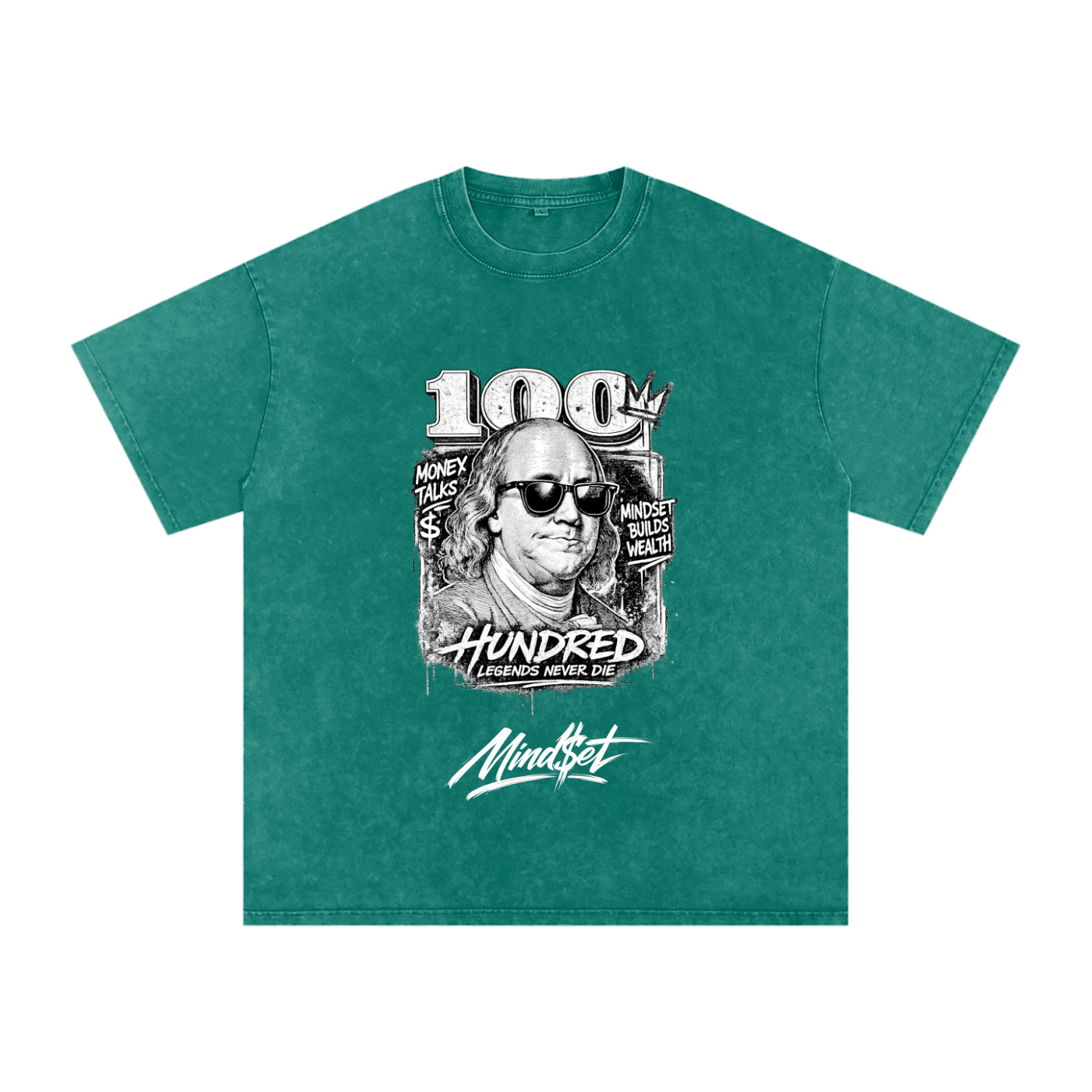 "Money Talks" Snow Washed Oversized 100% Cotton T-Shirt