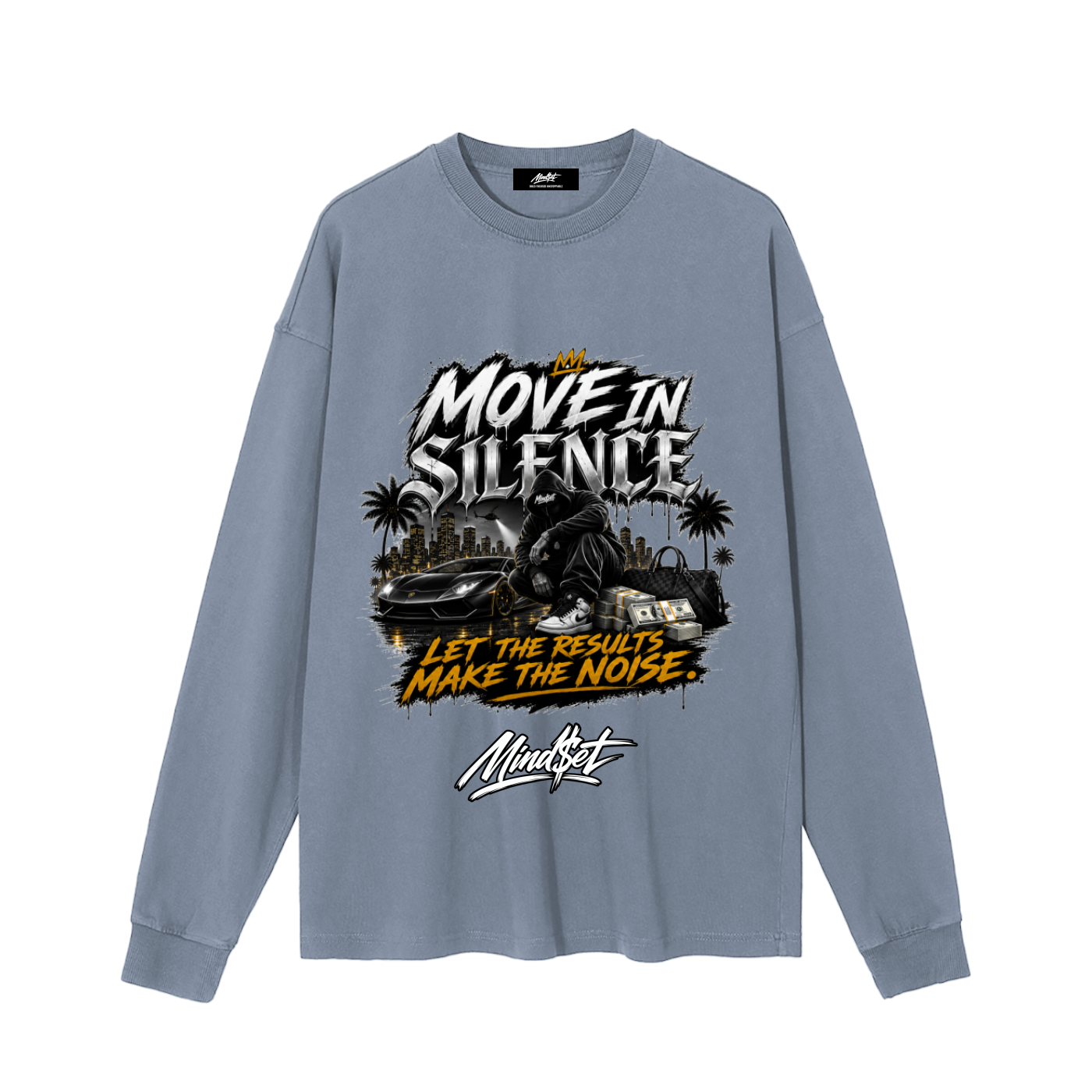 "Move in Silence" Vintage Washed Long Sleeve T-Shirt