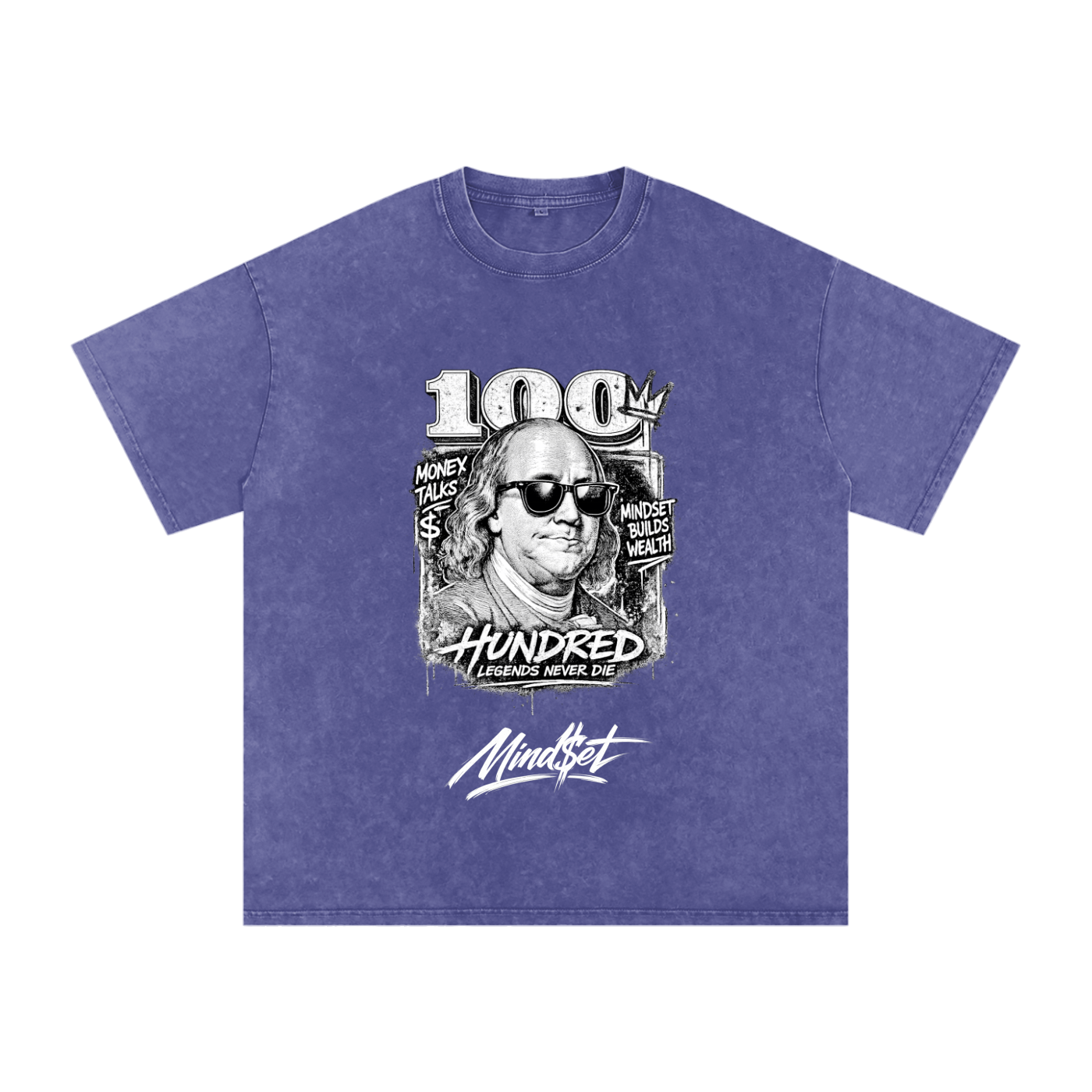 "Money Talks" Snow Washed Oversized 100% Cotton T-Shirt