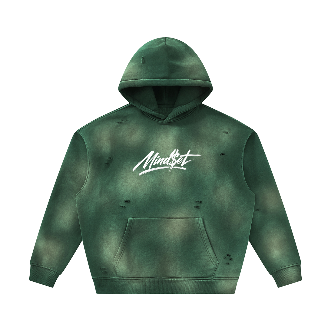 Mind$et Unisex Sunfade Frayed Fleece Hoodie
