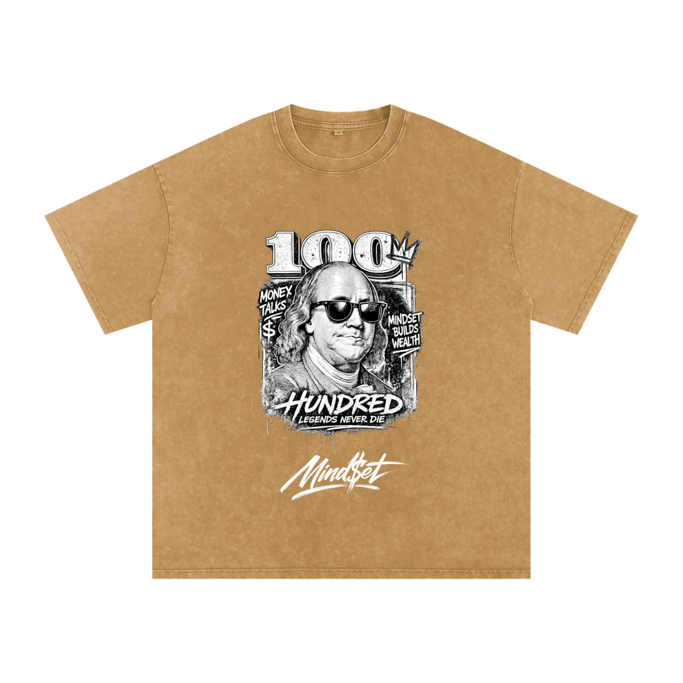 "Money Talks" Snow Washed Oversized 100% Cotton T-Shirt