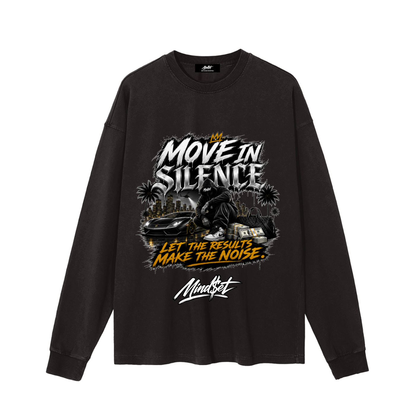 "Move in Silence" Vintage Washed Long Sleeve T-Shirt