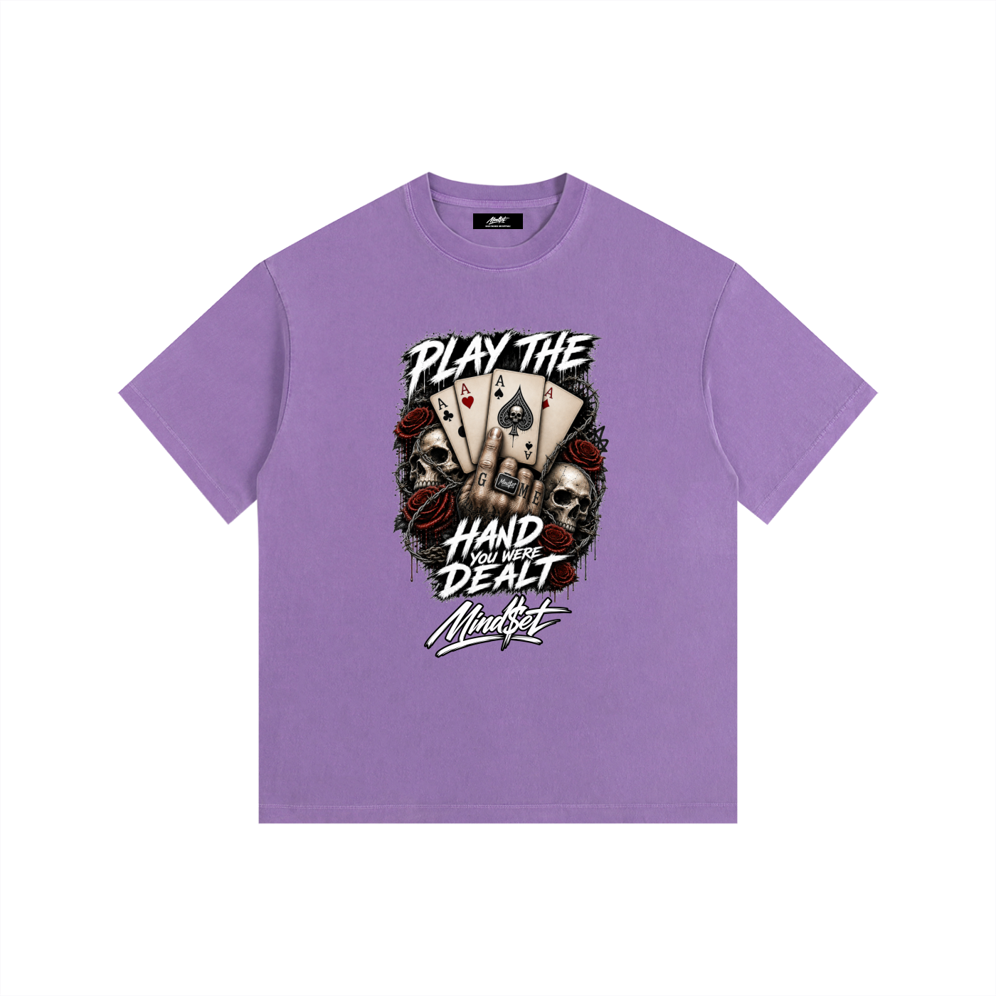 "Play the Hand" Vintage Washed Oversized Cotton T-Shirt