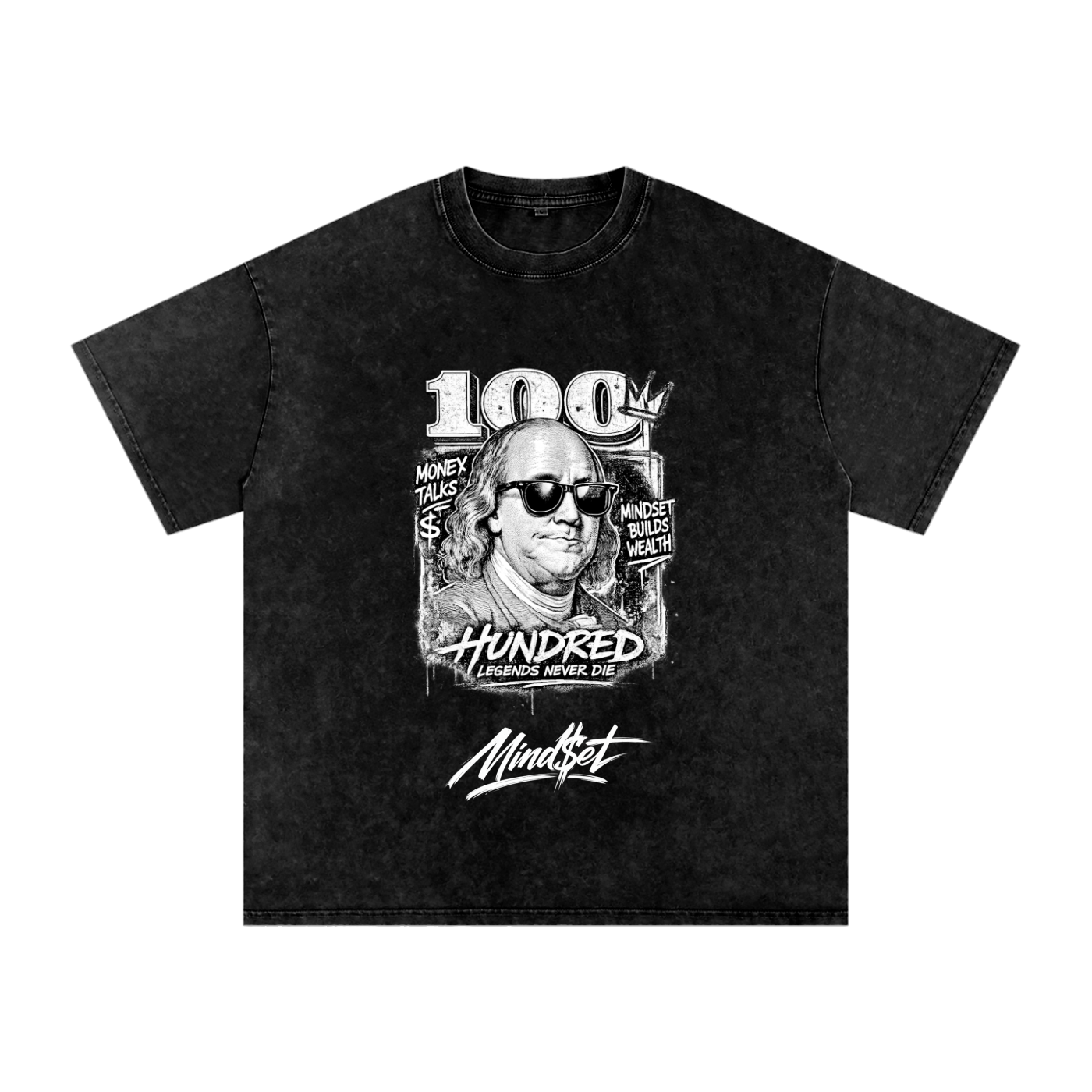"Money Talks" Snow Washed Oversized 100% Cotton T-Shirt